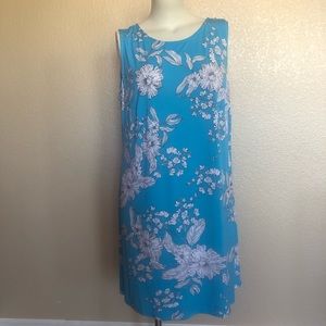 MSK Blue Cutout Floral Dress Blue New